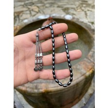 Doğal Taş Dünyası Hematit Doğal Taş Arpa Kesim Tesbih 33 Lük