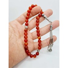 Doğal Taş Dünyası Turuncu Akik Doğal Taş 8 mm Tesbih