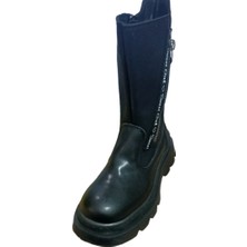 Meliten Kids Kız Çocuk Fermuarlı Kaymaz Taban Termal Astarlı Uzun Çizme