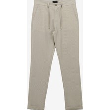 Fabrika Bağlamalı Bel Duble Paça Bej Erkek Chino Pantolon F4SM-PNT 0251