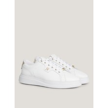 Tommy Hilfiger Beyaz Kadın Deri Sneaker Fw0Fw077800K7