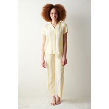 Penti Base Spring Sarı Düğmeli Gömlek Pantolon Pijama Takımı