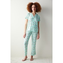 Penti Ice Cream Mint Yeşili Gömlek Pantolon Pijama Takımı