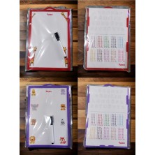 Seyfi Kırtasiye 2 Adet Çift Taraflı Yazı Tahtası 17x26 cm Renkli Plastik Çerçeve ile Eğlenceli Öğrenme
