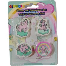Globox Şekilli Silgi ve Kalemtıraş Seti Araba Unicorn Dinozor Denizkızı