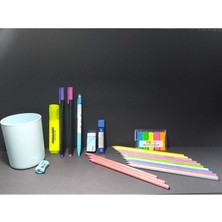 Seyfi Kırtasiye 22 Parça Kırtasiye Seti Kurşun Kalem Silgi Keçeli Kalem Kalemtraş Fosforlu Kalem Masa Kalemliği ...