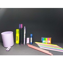 Seyfi Kırtasiye 22 Parça Kırtasiye Seti Kurşun Kalem Silgi Keçeli Kalem Kalemtraş Fosforlu Kalem Masa Kalemliği ...