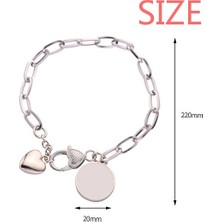 DIY Thinker  Rhombus Line Art Grain Illustration Pattern Heart Chain Bracelet Jewelry Charm Fashion (Yurt Dışından)