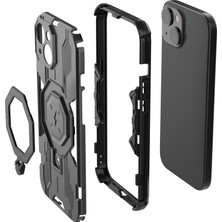 Forestl Digital Iphone 15 Yüzük Kickstand Cover Hibrid Hard Pc Yumuşak Tpu Şok Geçirmez Telefon Vaka Gre Telefon Kılıfı (Yurt Dışından)