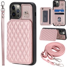 Forestl Digital Iphone 12 Pro Max Için Koruyucu Straps Rose Gold ile Basılı Pu+Tpu Telefon Kılıfı (Yurt Dışından)