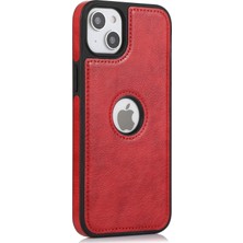 Forestl Digital Iphone 15 Case Pu Deri Kaplamalı Tpu Şok Geçirmez Cep Logo Görünümü Pencere Kırmızısı Telefon Kılıfı (Yurt Dışından)