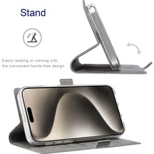 Forestl Digital Iphone 15 Pro Max Case Pu Pu Deri Yatay Stand Telefon Grey Telefon Kılıfı (Yurt Dışından)