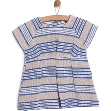 Babyz Çizgili Brode Elbise Kız Bebek