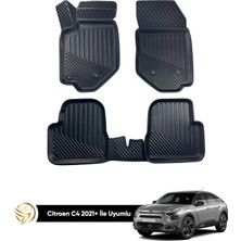 Gold Citroen C4 Voli 3D Havuzlu Kauçuk Oto Paspas 2021+ Yumuşak