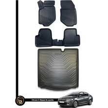 Gold Citroen C-Elysee 3D Havuzlu Paspas + Bagaj Havuzu Araca Özel Dolcex Kauçuk Set