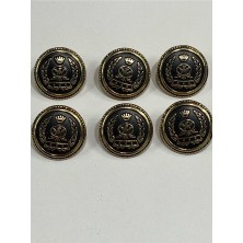 Karan Tuhafiye Trençkot Kaban Düğmesi Çelenk Arma Model/gold Içi Mat Siyah / 6 Lı Set / 2,3 cm