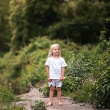 Antebies Organik Beyaz Minik Ördek Desenli Beli Lastikli Tshirt Şort Erkek Çocuk Pijama Takımı