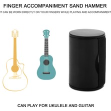 Praise6 Gitar Ukulele Kum Çalkalayıcı Ritim Halkası Maraca Cabasa Parmak Ukulele Aksesuarları Siyah Giymek (Yurt Dışından)