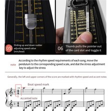 Praise6 Gitar Keman Piyano Müzik Aleti Uygulama Aracı Siyah Için Mekanik Metronom Evrensel (Yurt Dışından)