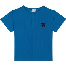Antebies Mavi Waffle Şortlu Set
