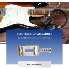 Praise6 Silindirli Köprü Çekme Dize Kodu Elektro Gitar Eyer Stratocaster Telecaster Elektro Gitar Aksesuarları Gümüş (Yurt Dışından)