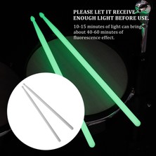 Rhythmic Çift 5A Aydınlık Davul Sopa Bateri Seti Floresan Bagetler Caz Drumsticks Sahne Karanlıkta Glow Davul Aksesuarları Yeşil (Yurt Dışından)