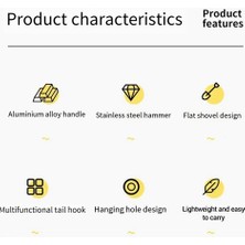 Rhythmic Çok Fonksiyonlu Çekiç Alüminyum Alaşımlı Kol Paslanmaz Çelik Çekiç Kamp Çadırı Gölgelik Çivi Çektirme Çekiç Çekiç (Yurt Dışından)