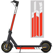 Rhythmic Ninebot Max G30 Kickscooter Katlanabilir Çıkartmalar Için Su Geçirmez Pvc Yansıtıcı Çıkartmalar (Beyaz Beyaz Kırmızı) (Yurt Dışından)