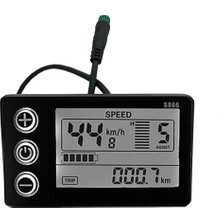 Rhythmic LCD-S866 Elektrikli Bisiklet LCD Ekran Ölçer 24V 36V 48V E-Bisiklet Kontrol Paneli Su Geçirmez Fiş ile Ebike Modifikasyonu (Yurt Dışından)