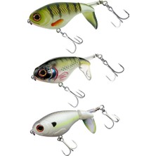 Rhythmic 3pcs Bas Whoper Plopper Lures, Yüzen Döner Kuyruklu Plopping Minnow, Dikenli Tiz Kancalı Levrek Balıkçılığı (Yurt Dışından)