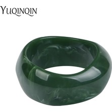 Qiuhong Shop Renk-3 Vintage Reçine Manşet Charms Bilezik Bilezik Kadınlar Için Moda Takı Akrilik Geniş Düzensiz Geometrik Parti Bileklik Kızlar Için (Yurt Dışından)
