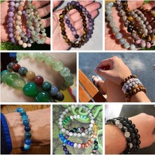 Qiuhong Shop 23CM Tarzı Amazonit Erkekler Bilezikler Doğal Şifa Enerji Kaplan Gözü Bilezik Cilalı Lapis Lazuli Boncuk Bileklik Elastik Pulsera Kadın Takı (Yurt Dışından)
