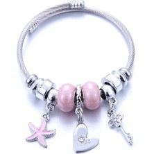 Qiuhong Shop B3233-KIRMIZI Tarfish Bilezikler Kadınlar Takı Kristal Boncuk Bilezik Charms Bilezik Kalp Aşk Kız Bilezik Boho Punk (Yurt Dışından)