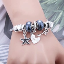 Qiuhong Shop B3233-KIRMIZI Tarfish Bilezikler Kadınlar Takı Kristal Boncuk Bilezik Charms Bilezik Kalp Aşk Kız Bilezik Boho Punk (Yurt Dışından)