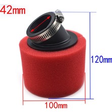 Pengfushop5 Kırmızı 42MM-W Stili Bükme Dirsek Boyun Köpük Hava Filtresi Sünger Temizleyici Moped Scooter Kir Pit Bike Motosiklet Kırmızı Kayo Bse (Yurt Dışından)