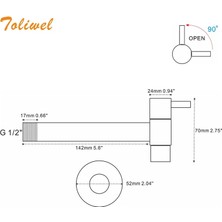 Mingjin Shop2 N2 Stili Ekstra Uzun Cilalı Krom Çamaşır Banyo Wetroom Mutfak Duvara Monte Fren Musluk Dış Mekan Soğuk Su Musluğu Bibcocks (Yurt Dışından)