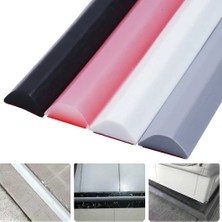 Mingjin Shop2 Siyah 100CM Tarzı Banyo Su Durdurucu Su Tutma Bükülebilir Şerit Kuru ve Islak Ayırma Silikon Conta Şerit Engelleyici Duş Barajı Taşkın Bariyeri (Yurt Dışından)