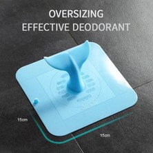 Mingjin Shop2 Mavi Kare Tarzı 2021 Yeni Silikon Yer Süzgeci Kapağı Mutfak Banyo Kanalizasyon Koku Giderici Duş Almak Saç Filtresi Mavi Sevimli Balina Küvet Lavabo Fişi (Yurt Dışından)
