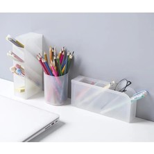 GongtuShop Şeffaf Yuvarlak Stil Ev Ofis Okul Kalem Depolama Organizatör Silindir Şekli Çok Izgara Kalemlik Çok Işlevli Saklama Kutusu Masaüstü Organizatör (Yurt Dışından)