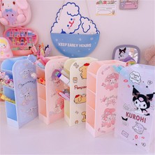 GongtuShop Gri Tarzı Yisuremia Yeni Kawaii Çok Fonksiyonlu 4 Izgara Masaüstü Organizatör Kalem Standı Tutucu Masa Kalem Saklama Kutusu Okul Ofis Kırtasiye (Yurt Dışından)