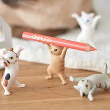 GongtuShop Turuncu Kedi Stili Komik Kedi Kalemlik Oyuncak Her Şeyi Tutun Kedi Kulaklık Braketi Ev Dekorasyonu Büyüleyici Dans Eden Kitty Kalem Standı Güzel Hediye (Yurt Dışından)