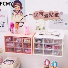 GongtuShop 9 Izgara Gül Tarzı Kawaii Whitepink 9 Izgara Abs Çekmece Masaüstü Organizatör Masası Saklama Kutusu Ücretsiz Etiket Okul Kırtasiye Aksesuarları Saklama Kutuları (Yurt Dışından)