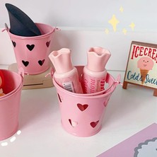 GongtuShop Kalp Pembe Tarzı Kawak Kalemlik Metal Kova Kalem Konteyner Fincan Kırtasiye Makyaj Fırça Tutucu Kadınlar Kız Öğrenciler Için Hediye Standı (Yurt Dışından)