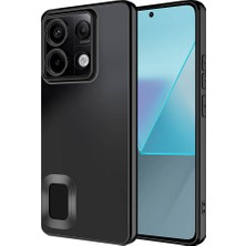 Kzy Xiaomi Redmi Note 13 Pro 5g Kapak Yanları Renkli Lens Korumalı Logo Gösteren Şeffaf Luxury Silikon Kılıf - Siyah