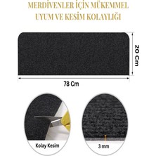 Katflex Halıflex Kendinden Yapışkanlı Merdiven Basamak Halısı (1 Adet) Rip Halı Keçe Kaymaz Halı
