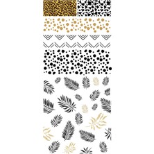 Leoparlı Yapraklı Tırnak Dövmesi - Tırnak Tattoo - Nail Art - Tırnak Sticker