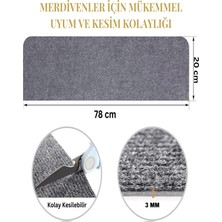 Katflex Halıflex Kendinden Yapışkanlı Merdiven Basamak Halısı (8 Adet) Rip Halı Keçe Kaymaz Halı