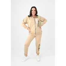 Koza Kadın Büyük Beden Harmony Baskı Detaylı Eşofman Takımı 8079-24