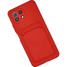 Newface Xiaomi Mi 11 Kılıf Kelvin Kartvizitli Silikon - Kırmızı 327107