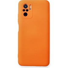 Newface Xiaomi Redmi Note 10 Kılıf Nano Içi Kadife  Silikon - Turuncu 327107